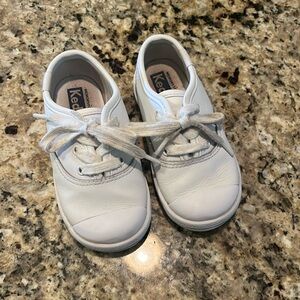 GUC Keds Baby Champion White Leather Tie Toe Cap Sz 7W